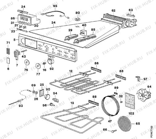 Взрыв-схема плиты (духовки) Electrolux EOB746/1 - Схема узла Electrical equipment